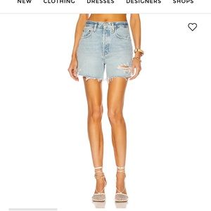 Agolde Riley Distressed Denim Shorts Size 29